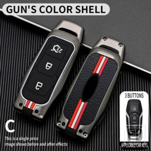 フォード フュージョンフィエスタモンデオ ECOSPORT クーガエスコートエベレストレンジャー F-150 F150 アクセサリー金属キーカバー FOB ケース - C-gun-shell