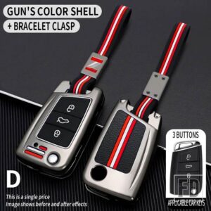 VW ティグアンゴルフ 7 4 5 MK4 6 MK7 シュコダオクタヴィア A7 セアトレオンイビサアルテア金属キーカバー FOB ケースシェル - MQB-gun-chian