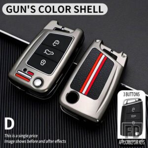 VW ティグアンゴルフ 7 4 5 MK4 6 MK7 シュコダオクタヴィア A7 セアトレオンイビサアルテア金属キーカバー FOB ケースシェル - MQB-gun-shell