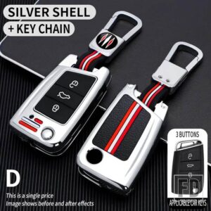VW ティグアンゴルフ 7 4 5 MK4 6 MK7 シュコダオクタヴィア A7 セアトレオンイビサアルテア金属キーカバー FOB ケースシェル - MQB-silver-ring
