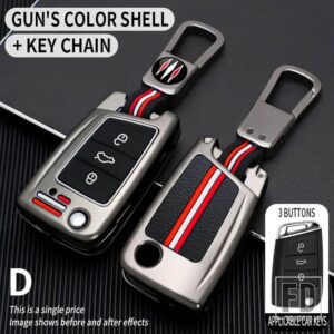 VW ティグアンゴルフ 7 4 5 MK4 6 MK7 シュコダオクタヴィア A7 セアトレオンイビサアルテア金属キーカバー FOB ケースシェル - MQB-gun-ring