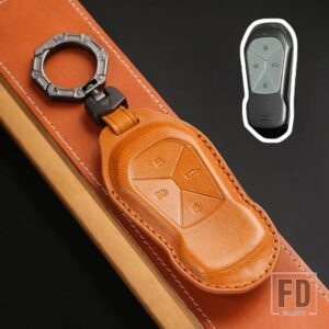 革キーケースカバーシェル XPENG XIAOPENG P5 P7 G9 G3I 2020-23 アクセサリー 4ボタン - B Brown