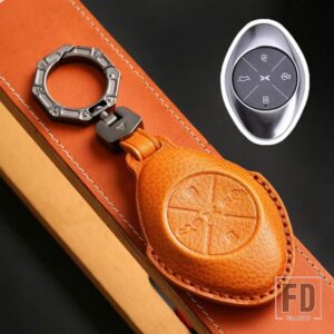 革キーケースカバーシェル XPENG XIAOPENG P5 P7 G9 G3I 2020-23 アクセサリー 4ボタン - A Brown