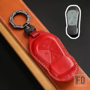 革キーケースカバーシェル XPENG XIAOPENG P5 P7 G9 G3I 2020-23 アクセサリー 4ボタン - B red