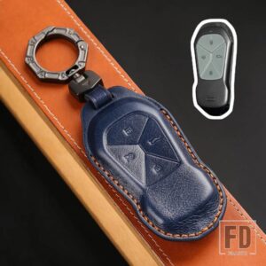 革キーケースカバーシェル XPENG XIAOPENG P5 P7 G9 G3I 2020-23 アクセサリー 4ボタン - B Blue