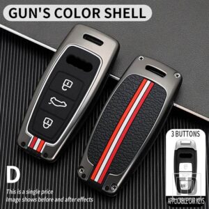 アウディ A6 A6L A7 A8 A8L A3 E-TRON 55 Q7 Q8 C8 2019-21 金属キーカバー FOB ケースシェルアクセサリー - D-gun-shell