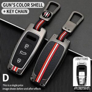 アウディ A6 A6L A7 A8 A8L A3 E-TRON 55 Q7 Q8 C8 2019-21 金属キーカバー FOB ケースシェルアクセサリー - D-gun ring