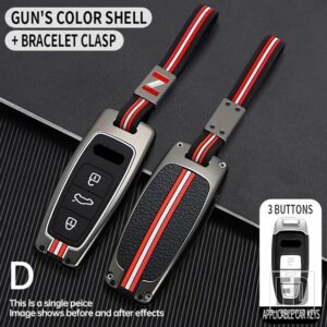 アウディ A6 A6L A7 A8 A8L A3 E-TRON 55 Q7 Q8 C8 2019-21 金属キーカバー FOB ケースシェルアクセサリー - D-gun-chain