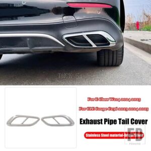 メルセデスベンツ Eクラス W214 CLE クーペ C236 2023 2024 2025 カーアクセサリーテール喉マフラーマフラーテールカバートリム - Stainless Steel-2