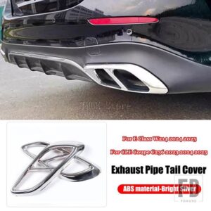メルセデスベンツ Eクラス W214 CLE クーペ C236 2023 2024 2025 カーアクセサリーテール喉マフラーマフラーテールカバートリム - ABS Bright Silver