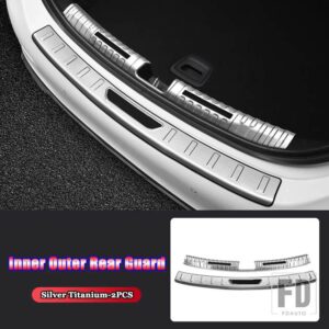 メルセデスベンツ Cクラス W206 C200 C220 C260 C300 2022 カーアクセサリーリアトランクシルインナーアウターガードプレートカバートリムスト - 3