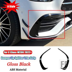 メルセデスベンツ Cクラス W206 2022 + カーアクセサリーフロントバンパーリップグリルスプリッタースポイラーカナードフォグランプカバートリ - 9