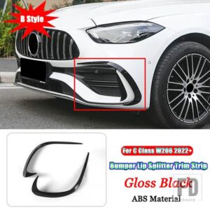 メルセデスベンツ Cクラス W206 2022 + カーアクセサリーフロントバンパーリップグリルスプリッタースポイラーカナードフォグランプカバートリ - 11