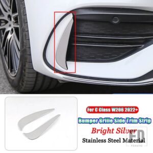メルセデスベンツ Cクラス W206 2022 + カーアクセサリーフロントバンパーリップグリルスプリッタースポイラーカナードフォグランプカバートリ - 8
