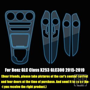 メルセデスベンツ GLCクラス X253 GLC200/260/300/GLC43 AMG 2015-2019 インナードア + センターコンソールギアパネル TPU プロテクターフィル - 5