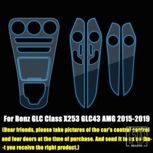 メルセデスベンツ GLCクラス X253 GLC200/260/300/GLC43 AMG 2015-2019 インナードア + センターコンソールギアパネル TPU プロテクターフィル - 6