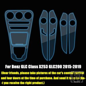 メルセデスベンツ GLCクラス X253 GLC200/260/300/GLC43 AMG 2015-2019 インナードア + センターコンソールギアパネル TPU プロテクターフィル - 2