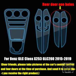 メルセデスベンツ GLCクラス X253 GLC200/260/300/GLC43 AMG 2015-2019 インナードア + センターコンソールギアパネル TPU プロテクターフィル - 3