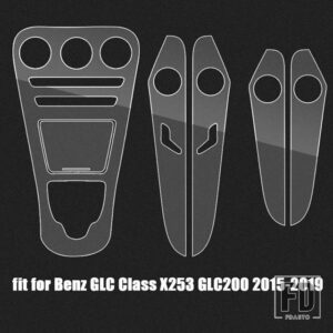 メルセデスベンツ Cクラス W205 C200 14-18 GLCクラス X253 15-19 カーセンターコントロールパネル TPU クリア膜プロテクターフィルム - 5