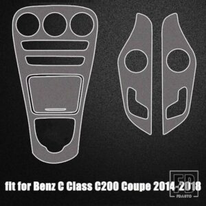 メルセデスベンツ Cクラス W205 C200 14-18 GLCクラス X253 15-19 カーセンターコントロールパネル TPU クリア膜プロテクターフィルム - 3