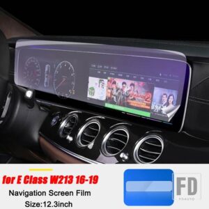 メルセデスベンツ Eクラス W213 E200/260/300/320 2016-2019 カーアクセサリーセンターコンソール TPU クリア膜プロテクターフィルム - 5