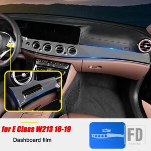 メルセデスベンツ Eクラス W213 E200/260/300/320 2016-2019 カーアクセサリーセンターコンソール TPU クリア膜プロテクターフィルム - 7