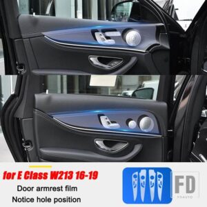 メルセデスベンツ Eクラス W213 E200/260/300/320 2016-2019 カーアクセサリーセンターコンソール TPU クリア膜プロテクターフィルム - 9