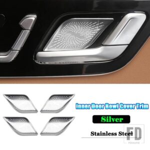 メルセデスベンツ C E S GLC EQE EQSクラス AMG W206 W214 X254 W223 V295 V297 カーアクセサリーインナーハンドルドアボウルカバートリム - Silver