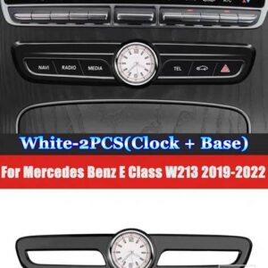 メルセデスベンツ C E GLCクラス W205 W213 X253 2015-2023 カーアクセサリーセンターコンソールギアエアコンクォーツ時計時計 - For W213 White