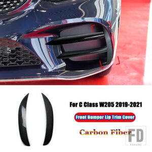 メルセデスベンツ Cクラス W205 C180 C200 C220 C260 C300 2019-2021 カーアクセサリーフロントバンパーリップスポイラーフォグランプカバート - 5
