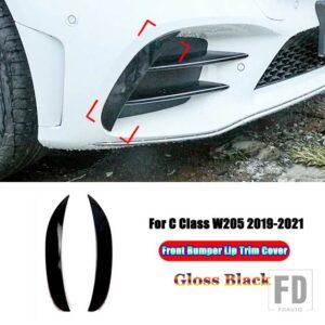 メルセデスベンツ Cクラス W205 C180 C200 C220 C260 C300 2019-2021 カーアクセサリーフロントバンパーリップスポイラーフォグランプカバート - 4