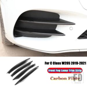 メルセデスベンツ Cクラス W205 C180 C200 C220 C260 C300 2019-2021 カーアクセサリーフロントバンパーリップスポイラーフォグランプカバート - 1
