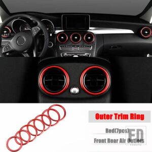 メルセデスベンツ C GLCクラス W205 X253 2015-2020 中央ダッシュボード後列シートエアコンベントアウトレットリングトリムカバー - 5