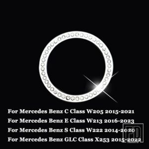 メルセデスベンツ C E S CLS GLCクラス W205 W212 W213 W222 W218 X253 カーアクセサリー中央時計時計リングトリムダイヤモンドカバー - Round