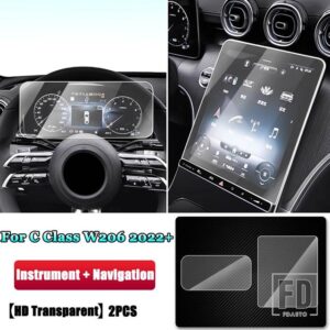 メルセデスベンツ Cクラス W206 C200 C220 C260 C300 2022 + 中央計器ナビゲーション画面強化ガラスフィルム - 5