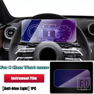 メルセデスベンツ Cクラス W206 C200 C220 C260 C300 2022 + 中央計器ナビゲーション画面強化ガラスフィルム - 4
