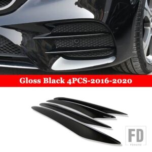 メルセデスベンツ Eクラス AMG E43 E63 W213 2016-2020 カーアクセサリーフロントフォグランプライト装飾ストリップトリムカバーステッカー - Gloss Black