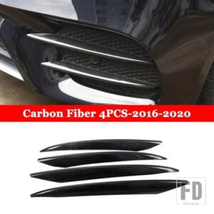 メルセデスベンツ Eクラス AMG E43 E63 W213 2016-2020 カーアクセサリーフロントフォグランプライト装飾ストリップトリムカバーステッカー - Carbon Fiber