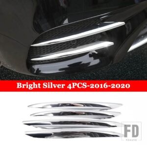 メルセデスベンツ Eクラス AMG E43 E63 W213 2016-2020 カーアクセサリーフロントフォグランプライト装飾ストリップトリムカバーステッカー - Bright Silver