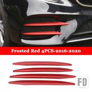 メルセデスベンツ Eクラス AMG E43 E63 W213 2016-2020 カーアクセサリーフロントフォグランプライト装飾ストリップトリムカバーステッカー - Frosted Red