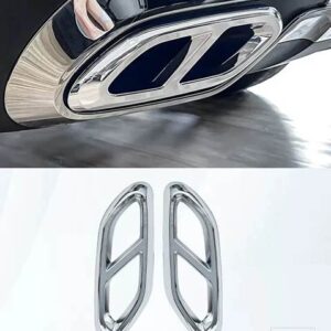 メルセデスベンツ GLCクラス X254 W254 GLC260 GLC300 2023-2025 カーアクセサリーテール喉マフラーマフラーテールカバートリム - Bright Silver