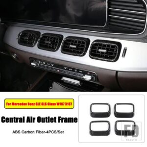 メルセデスベンツ GLE GLSクラス W167 V167 クーペ C167 X167 2020-2025 カーアクセサリー中央制御エアアウトカバートリムフレーム - Carbon Fiber