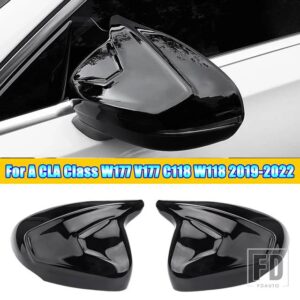 メルセデスベンツ A CLAクラス W177 V177 C118 W118 2019-22 + カーアクセサリーバックミラーカバーキャップシェルトリム - Gloss Black