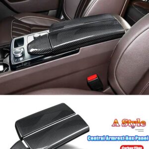 メルセデスベンツ GLE GLSクラス W166 X166 GLE クーペ C292 AMG GLE63 GLE43 GLS63 中央アームレスト収納ボックスパネルトリムカバー - A Style Carbon Fiber