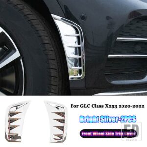メルセデスベンツ GLCクラス X253 GLC200 GLC260 GLC300 2020-2022 + ABS 車フロントバンパースプリッタースポイラーフォグランプカバートリム - 7