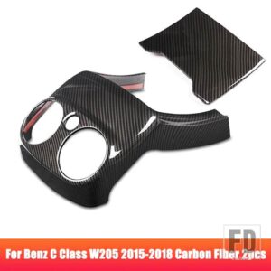 メルセデスベンツ 2個 Cクラス W205 2015-2018 ABS クロームカーアクセサリーリア空調ベント装飾カバーフレームトリム - 1