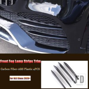 メルセデスベンツ GLEクラス W167 V167 GLE350/400 GLE450 AMG GLE53 2020 + カーアクセサリーフロントフォグランプストリップトリムカバーステ - Carbon Fiber
