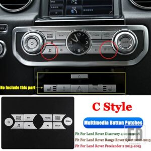 ランドローバー レンジローバースポーツ L320 ディスカバリー 4 L319 フリーランダー 2 カーアクセサリー中央制御マルチメディアボタントリムカ - C Style