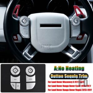 ランドローバー レンジローバースポーツ L494 ヴォーグ L405 ディスカバリー 5 L462 カーアクセサリーステアリングホイールボタンパッチトリム - A-Aluminum Alloy