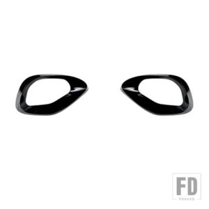 メルセデスベンツ Cクラス W206 C200 C220 C260 C300 2022 カーアクセサリーフロントバンパースプリッタースポイラーカナードフォグランプカバ - 6-Gloss Black